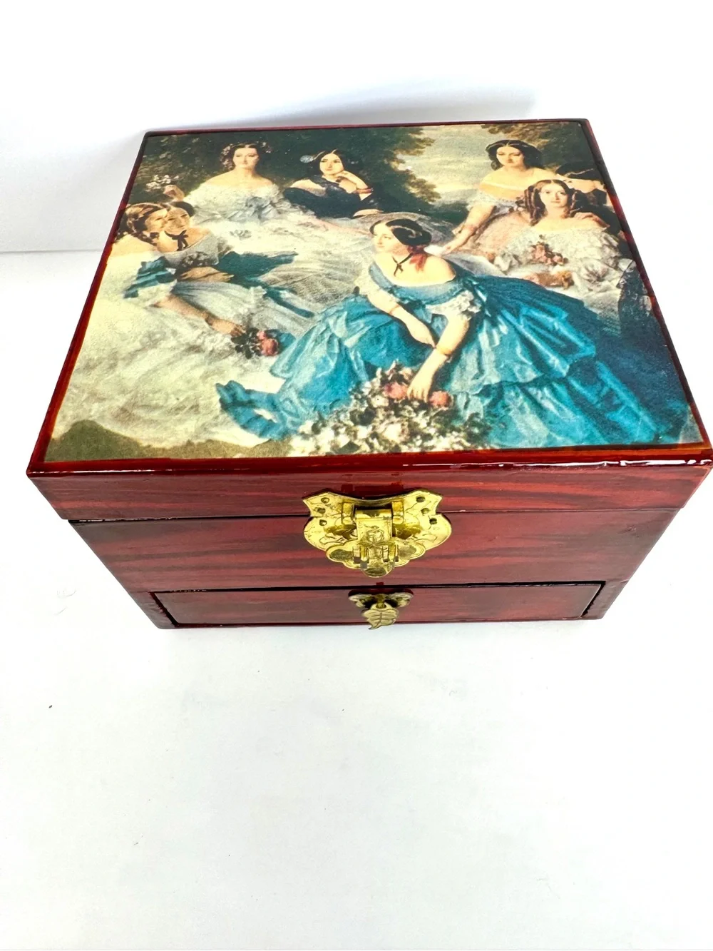 Vintage Deco-page “Empress & Ladies in Waiting” Estate Lot Jewelry Box Bundle